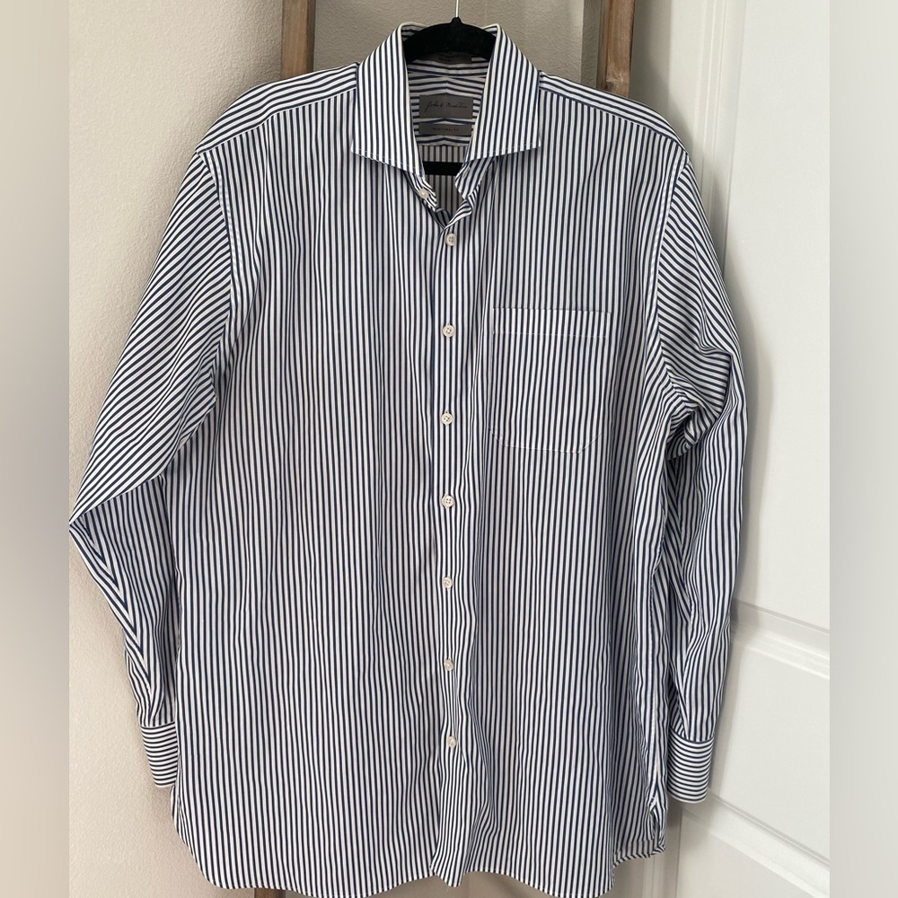 John W Nordstrom - Traditional Fit Non-Iron 100% Cotton Classic Striped Shirt